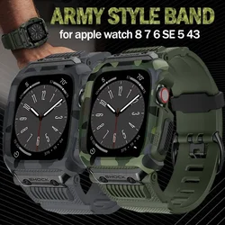 Sport Case+Strap for Apple Watch Band 8 7 45mm Waterproof Drop-Resistant iwatch series 6 SE 5 4 3 2 44mm 42mm Mod Kit correa