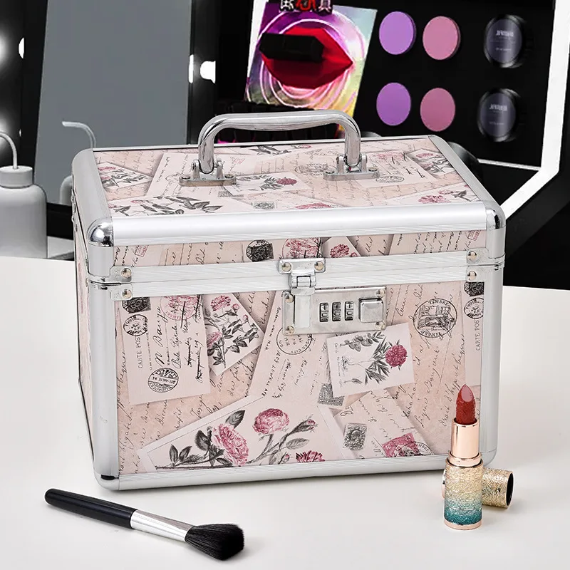 Makeup Box Large Capacity Professional Makeup Artist Portable Double Cosmetic Organizer