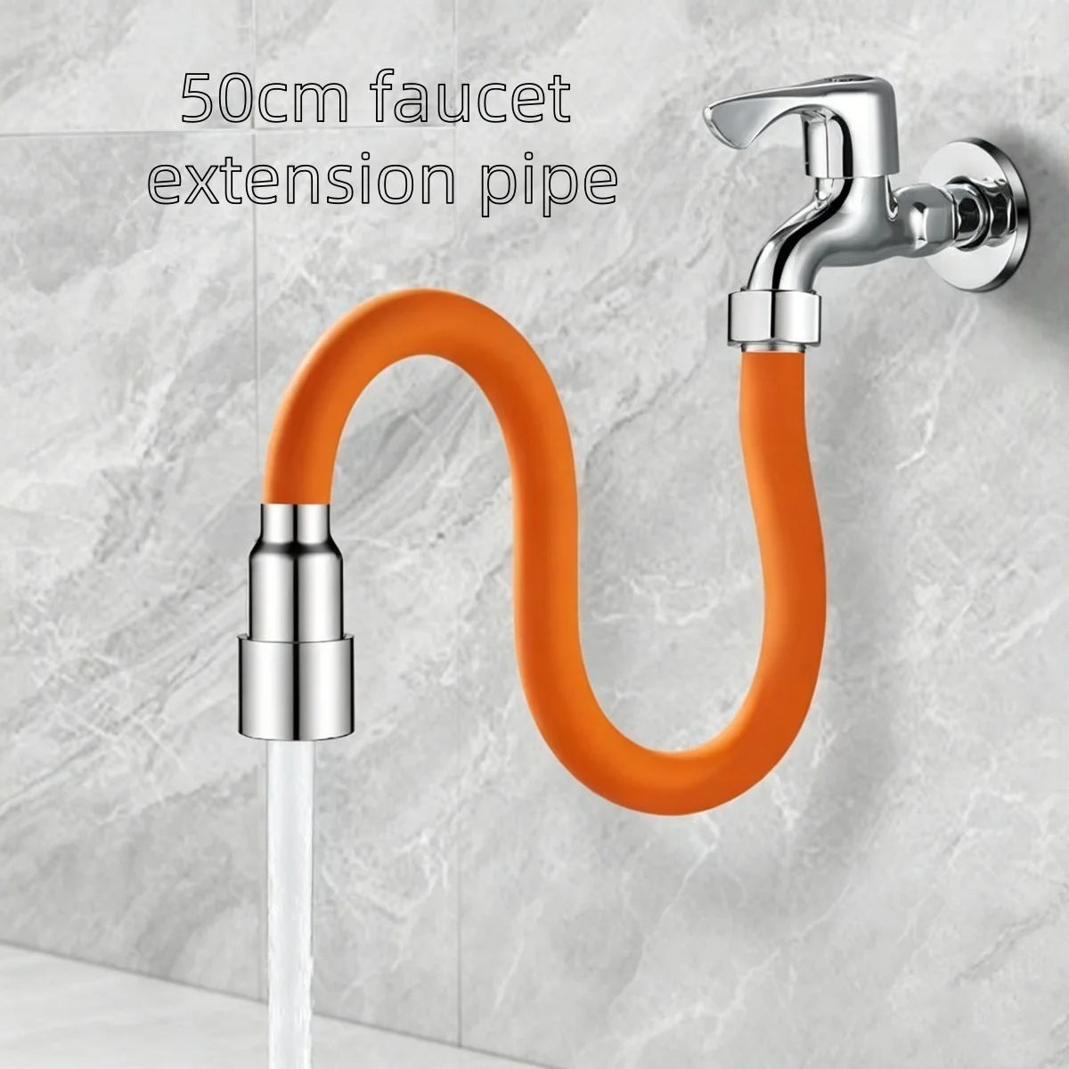 1 Stück 50 cm Wasserhahn-Verlängerungsrohr, universelles verlängertes Wasserrohr, spritzwassergeschütztes Verlängerungsrohr