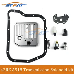 STPAT A518 46RE 48RE Transmission Filter Kit W/ Solenoid Set 2000-UP For Dodge Jeep