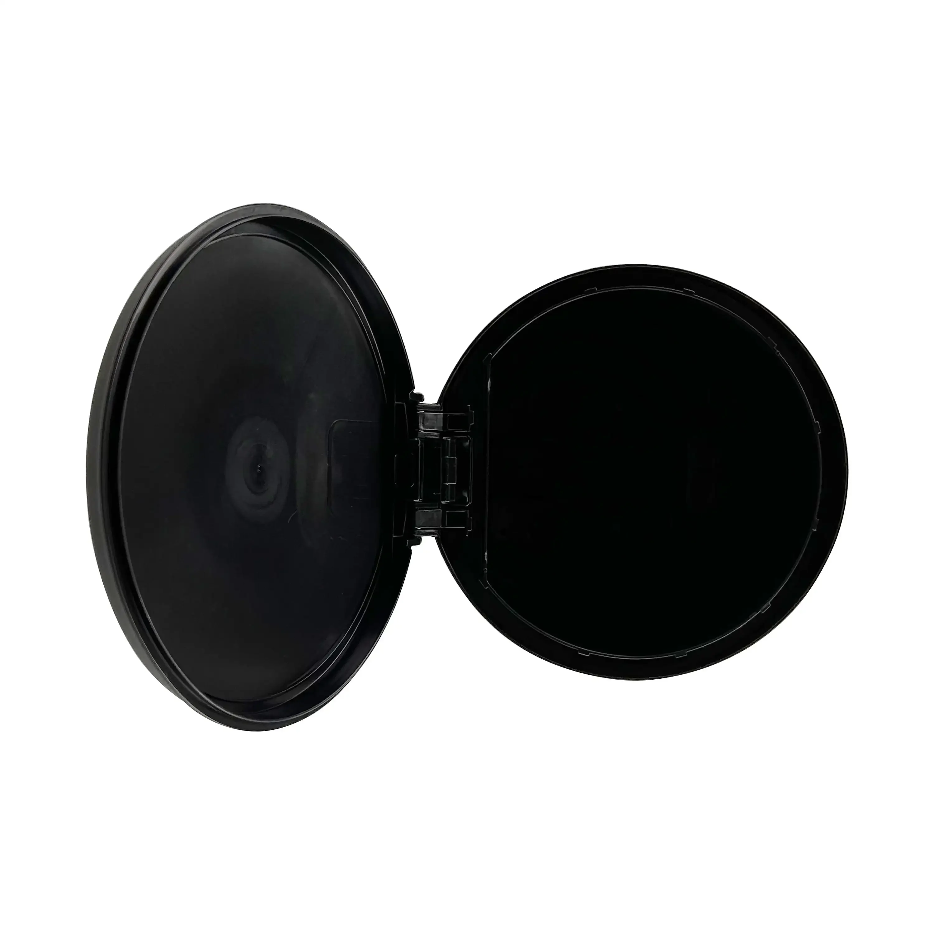 سلة مهملات دائرية من البلاستيك الفضي سعة 1.5 جالون - سلة مهملات الحمام المدمجة