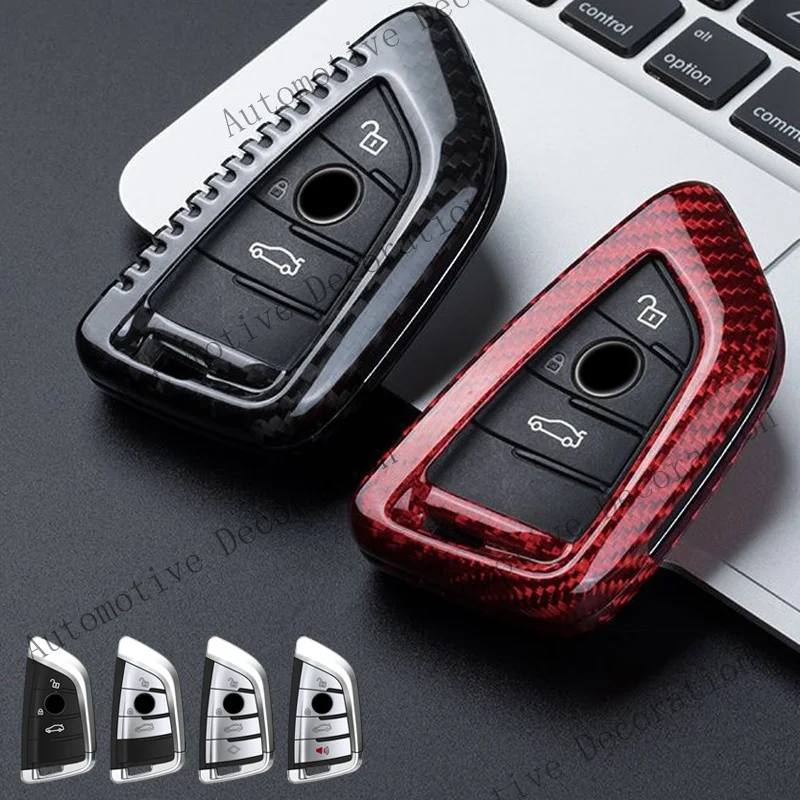 Z+ Carbon Fiber Car Key Fob Case Cover For BMW 2 5 6 7 X1 X3 X5 X6 F15 G30 M Style