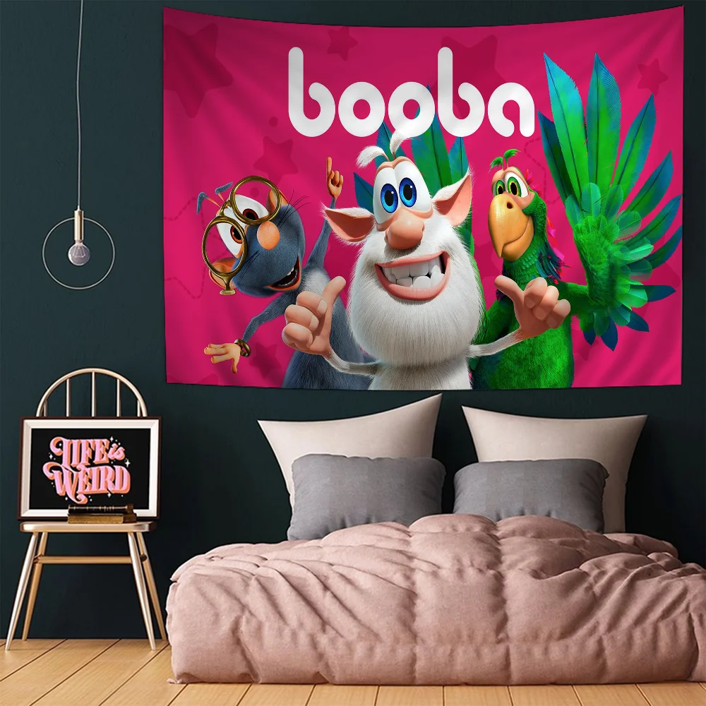 Cartoon B-Booba Funny Tapestry Anime Tapestry Hanging Tarot Hippie Wall Rugs Dorm Wall Hanging Sheets