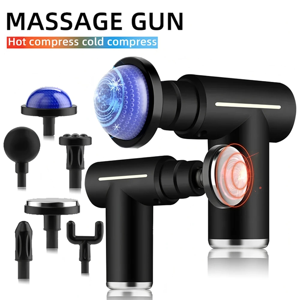Mini-Muskelmassagepistole, Körpermassagegerät, tiefes Hand-Percussion-Massagegerät für Körper, Nacken, Beine, kalte und heiße Kompresse, Faszienpistole