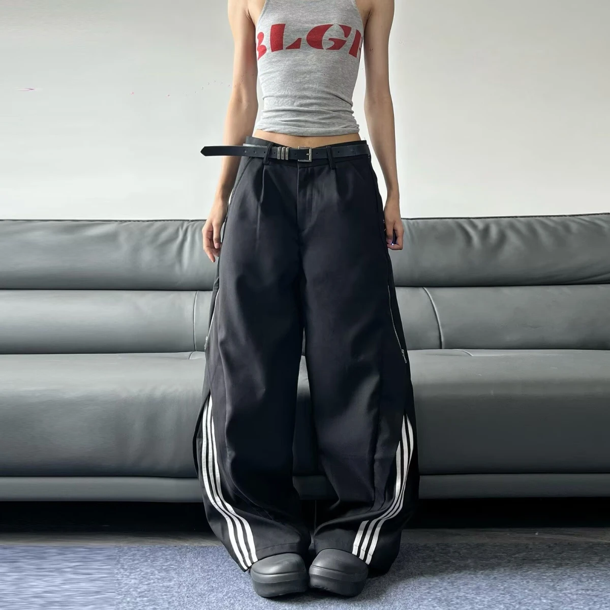 

Мужские летние брюки Ele с высокой талией, драпированные, тонкие, в неаполитанском стиле, прямого кроя, повседневные, класса люкс, из полиэфирного волокна