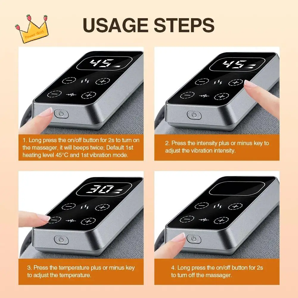 

Электрический массажер для колена 3 в 1, перезаряжаемый регулируемый температурный бандаж для колена, локтя, дышащий вибрационный массажер с подогревом