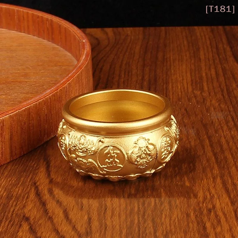 [E] Cornucopia Brass Fortunate Attract Wealth Good Luck Magical Power Treasure Bowls Desktop Small Ornament Home Decor