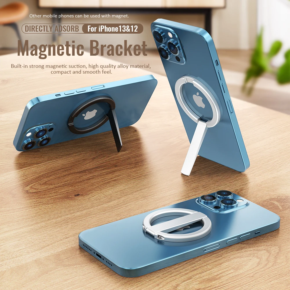 Magsafe Magnetic Stand Mini Alloy Portable Foldable Desktop Holder Bracket For iPhone 12 13 Series Magsafe Case For All Phones