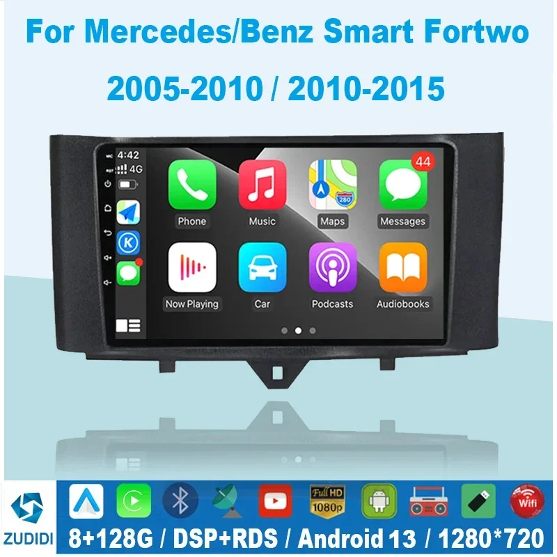 

Carplay Android System Car DVD Multimedia Player For Mercedes/Benz Smart Fortwo 2011 2012 2013 2014 2015 WiFi Radio Stereo GPS