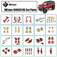 WLtoys 104020 1/10 Professional RC Car Off Road 4x4 2.4G 4WD Metal Upgrade Modification kit Shock absorber Steering cup Pull rod