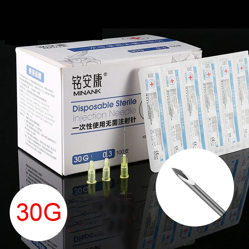 

100pcs Painless small needle painless beauty ultrafine 32G 30G 26G 23G 18G 16G syringes Korean Needles Eyelid Tool Parts