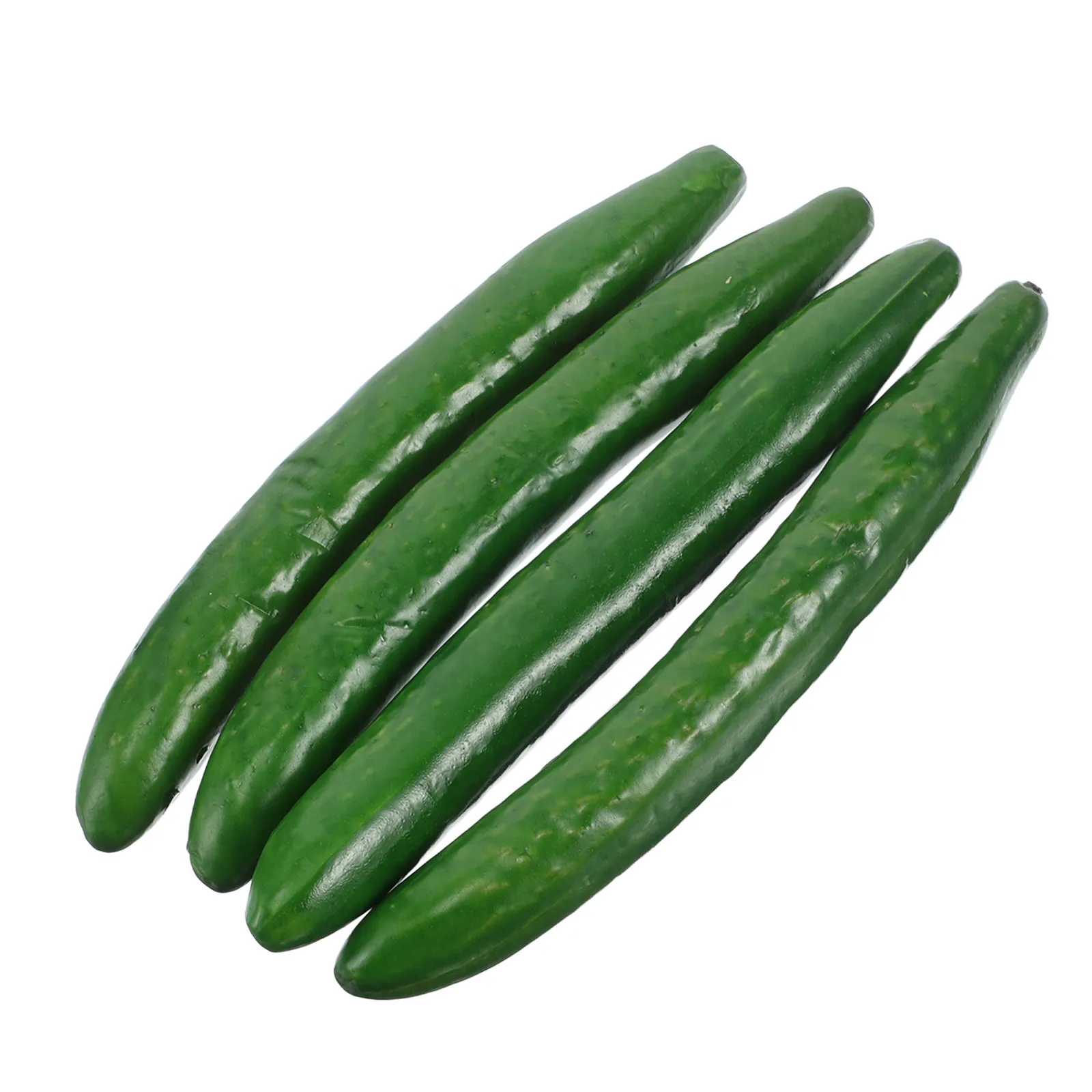 4 pièces de concombres verts artificiels réalistes pour la décoration de cuisine, présentation en restaurant, accessoire alimentaire factice, aliment artificiel