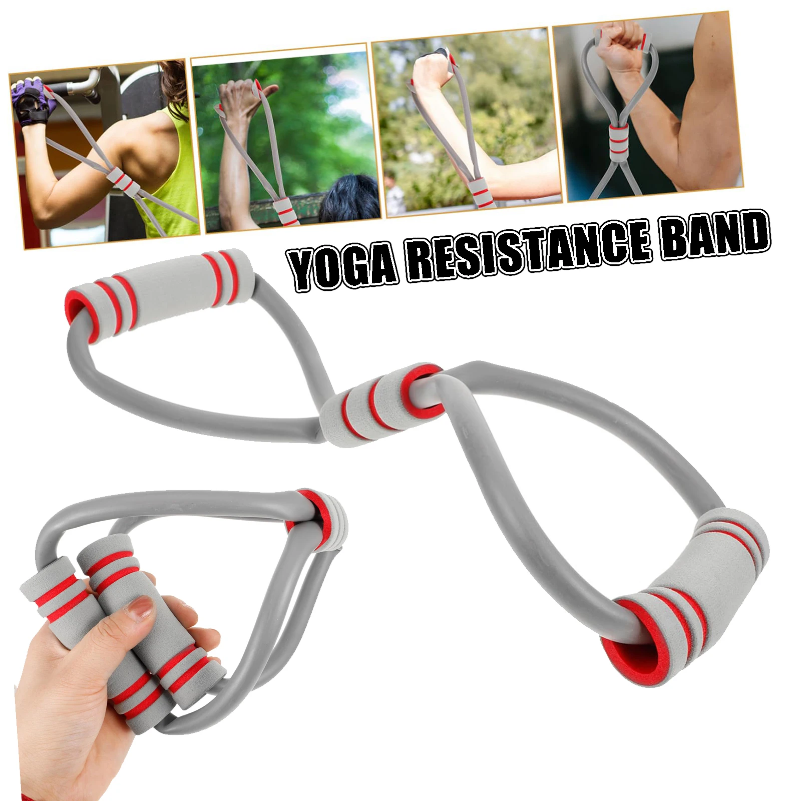 Yoga-Widerstandsband zum Dehnen, geformtes elastisches Fitnessband für Frauen, tragbares Widerstandsübungsgerät für Flexibilität