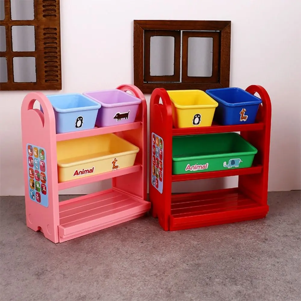 

1/6 Scale Dollhouse Miniature Storage Rack Miniature Model 3 Miniature Baskets Doll House Display Stand Space-Saving
