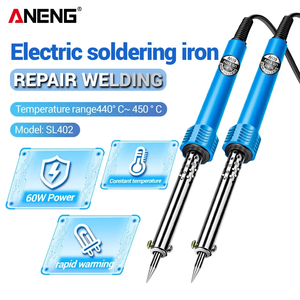 

ANENG SL402 Electric Soldering Irons 30/40/60W Temperature Adjustable 220/110V Welding Repair Mica Heating Core Solder Tip Tools