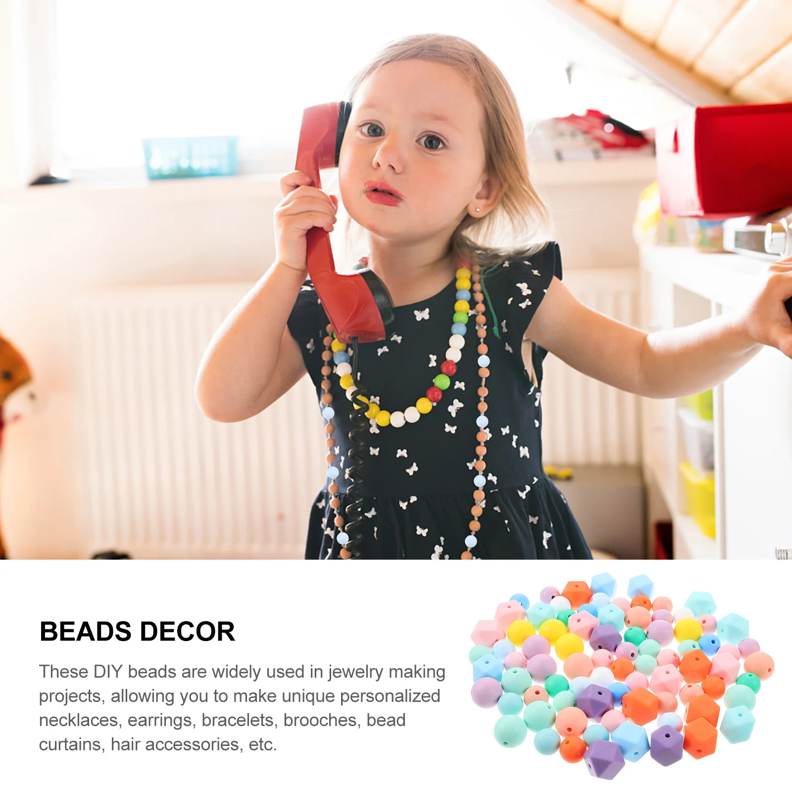 

100pcs Candy Color Silicone Beads Jewelry Accessories for Keychain Making Bulk Decor Craft Projects Safe Reliable