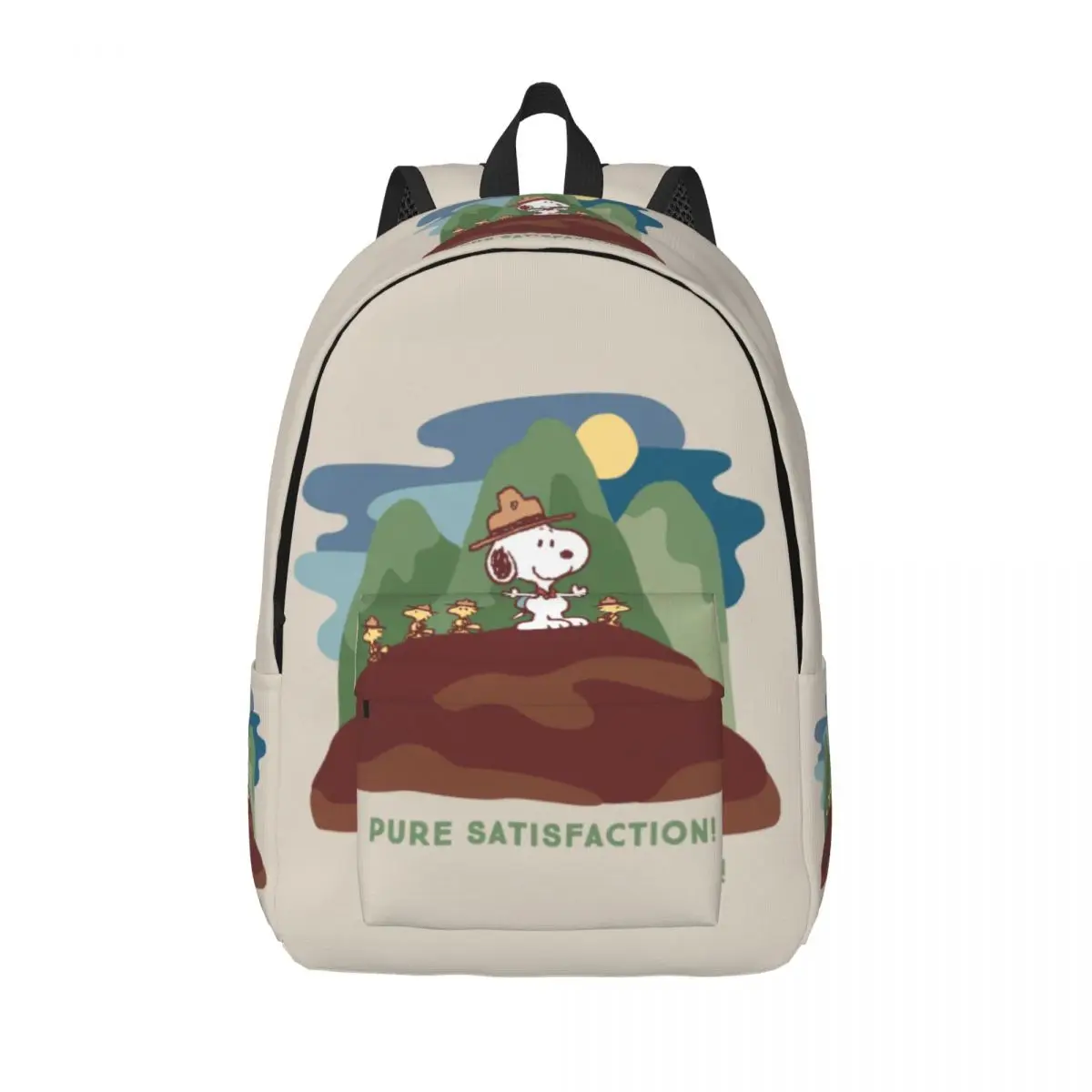 

Custom Snoopys Woodstock Pure Satisfaction Laptop Backpack Women Men Basic Bookbag for College School Students Cartoon Dog Bag