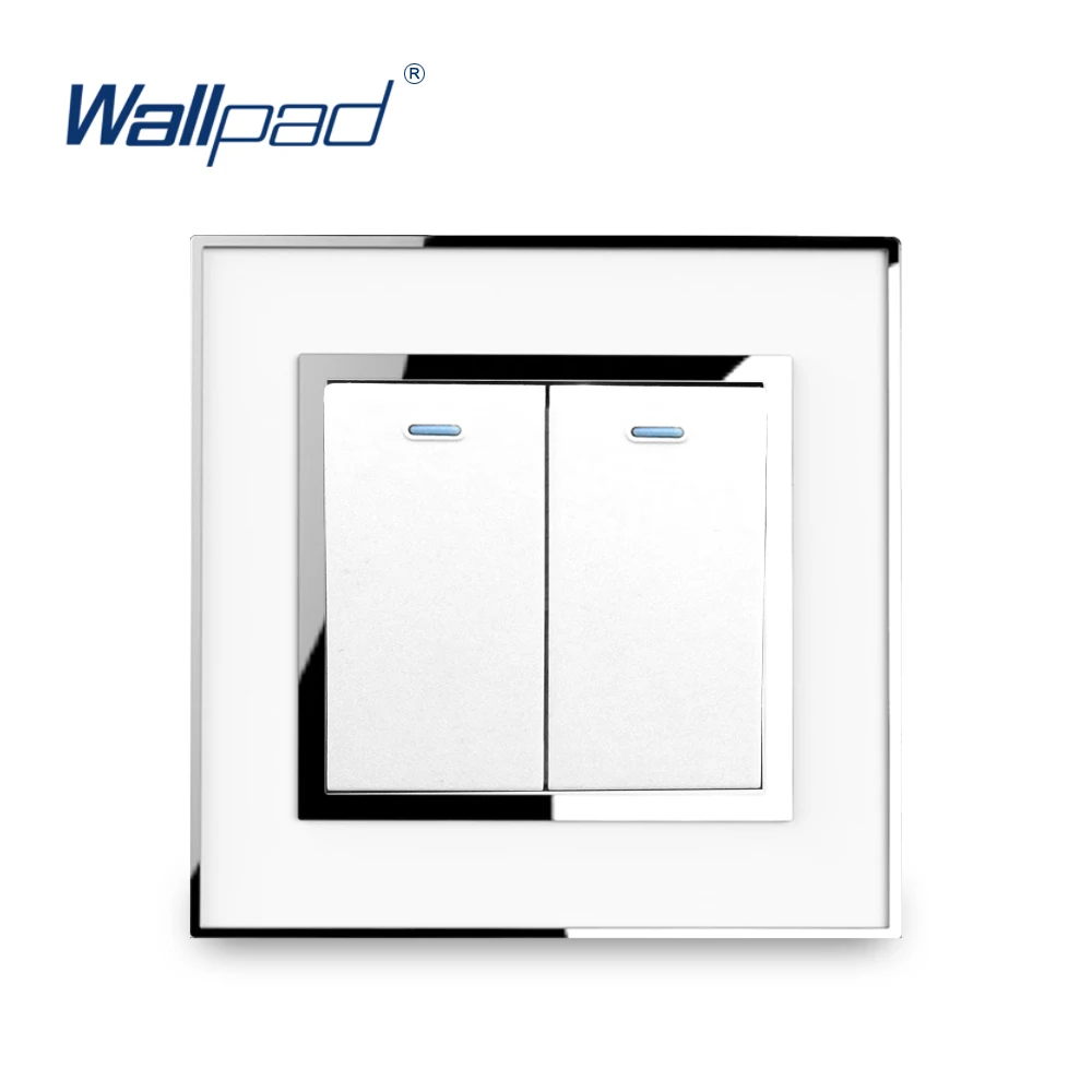 1 Gang Reset Lichtschakelaar Momentray Drukknop Deurbel Functie Luxe Acryl Paneel Met Zilveren Rand Wallpad