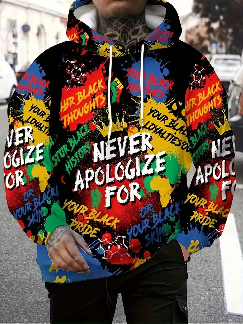 

Men's Sportswear Pullover Hooded Sweatshirt 3D Printed Long Sleeved Sweatshirt Autumn and Winter Fashionable Outdoor Clothing