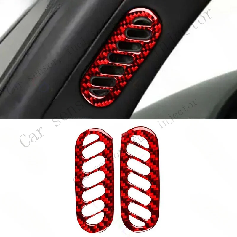 Q+ For Chevy Corvette 1997-04 Red Carbon Fibre A Pillar Air Outlet Vent Frame Cover