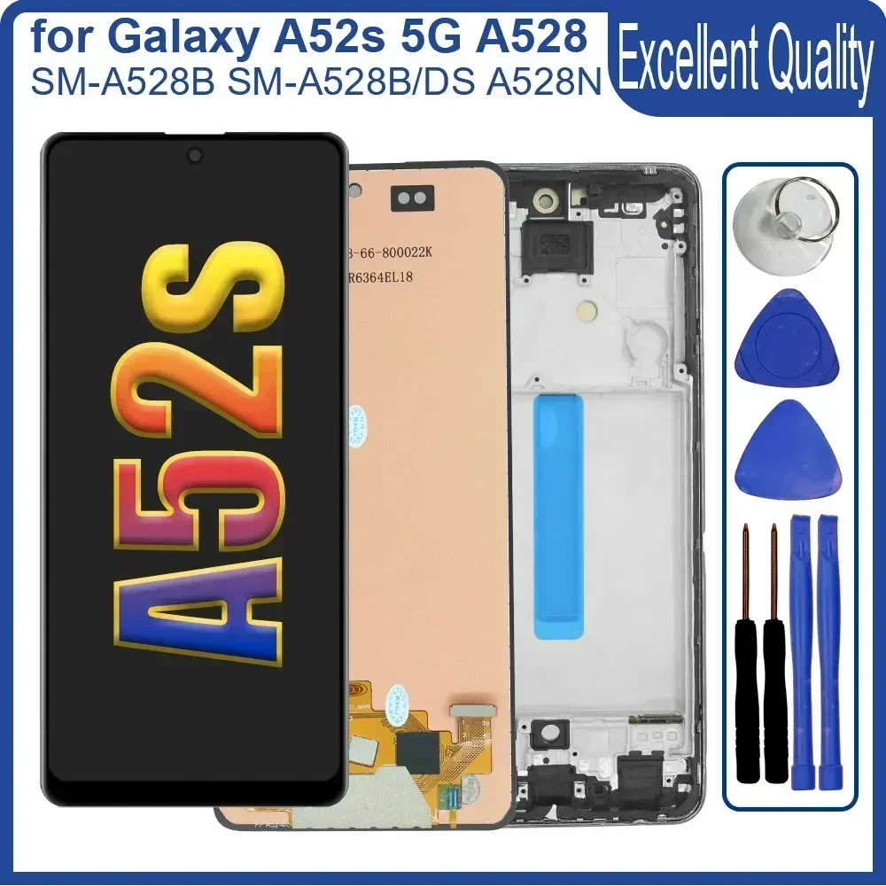 

AMOLED дисплей для Samsung Galaxy A52s 5G A528B ЖК-дисплей с сенсорным экраном, цифровая замена для Samsung A52s 5G A528B/DS A528N ЖК-дисплей