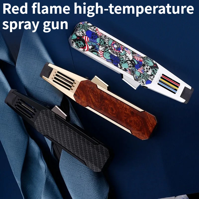 

Creative Red Flame High-temperature Lighter 360-degree Reversible Design Powerful Ignition Cupping Therapy on Cigar Lighter