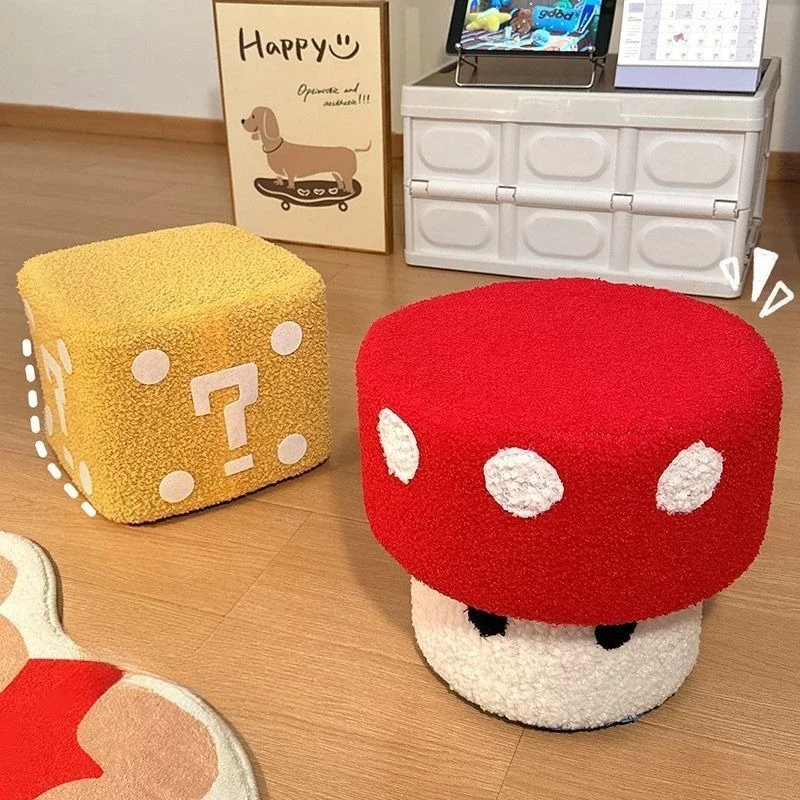 Solid Wood Stool Mushroom Stool Creative Dice Sitting Stool Bench Shoe Change Chair Livingroom Decoration Furniture view 4