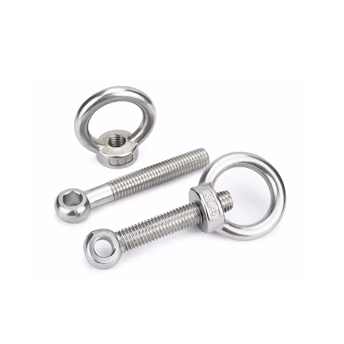 304 Stainless Steel Movable Joint Bolt Lifting Ring Nut Set Movable Joint Screw Hanging Nut M5M6M8M10M12