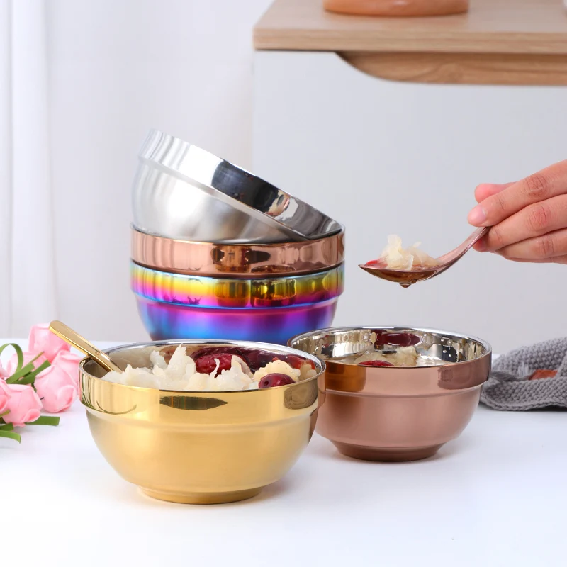 4.48 inch/5.1inch Diameter18/8 stainless steel bowl salad non slip bowl Anti-scald Storage bread pastries  Bowls Meal Mixing