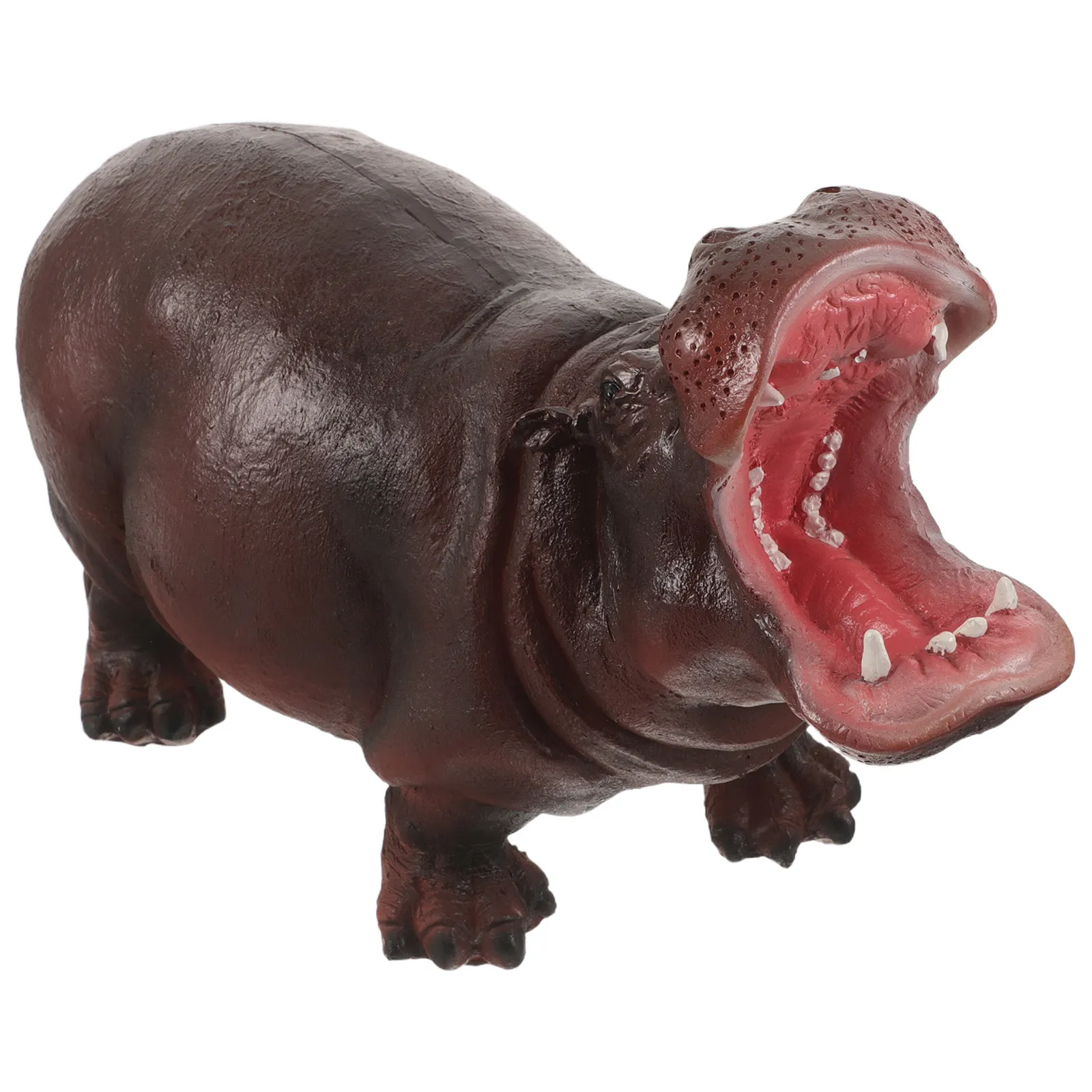 Large Hippo Statue Garden Decor Realistic Hippopotamus Sculpture Outdoor All-Weather Animal Statue for Yard Jungle