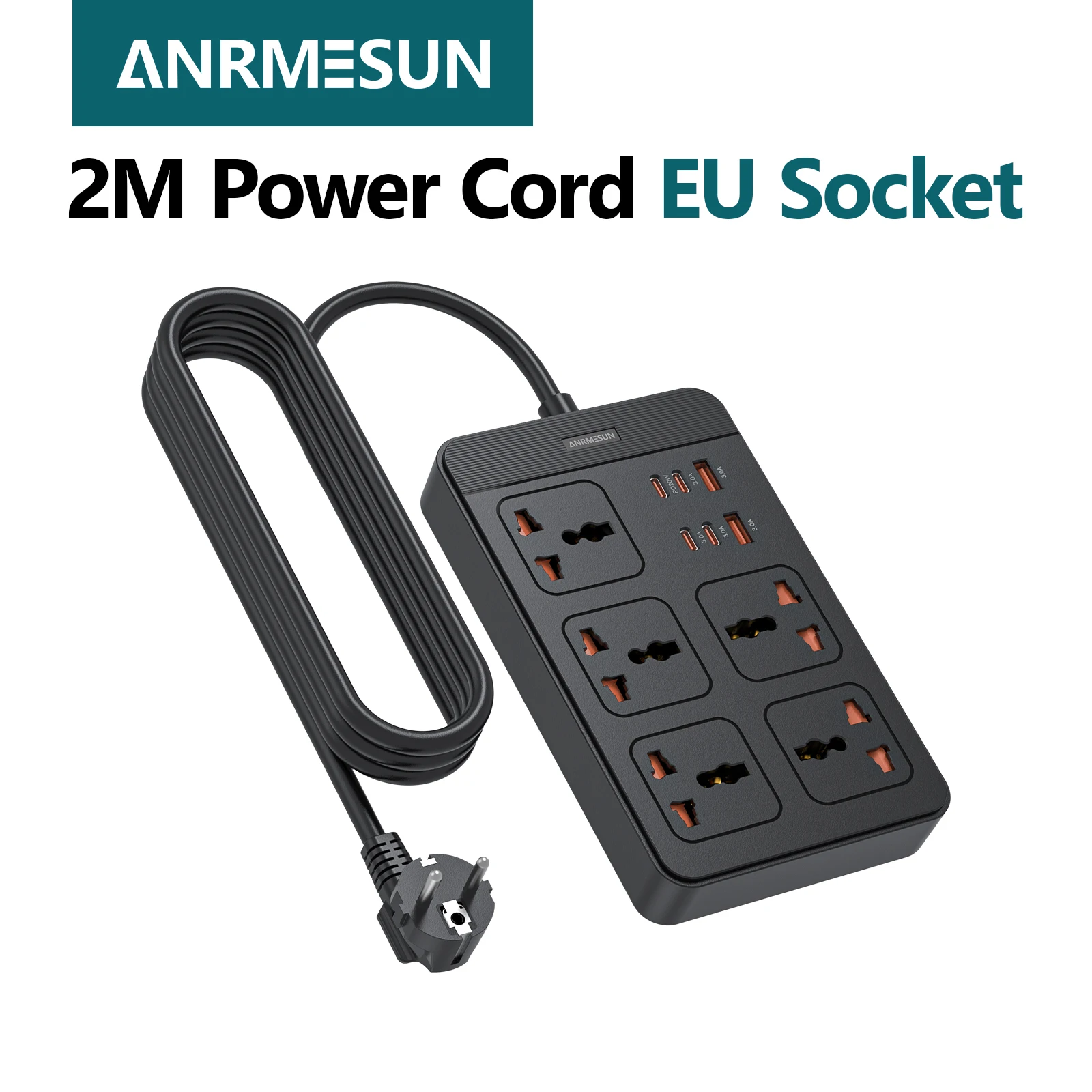 Ue ac plug power strip montado na parede 2400w multitap soquete filtro de rede com adaptador de filtro de rede de carregamento usb
