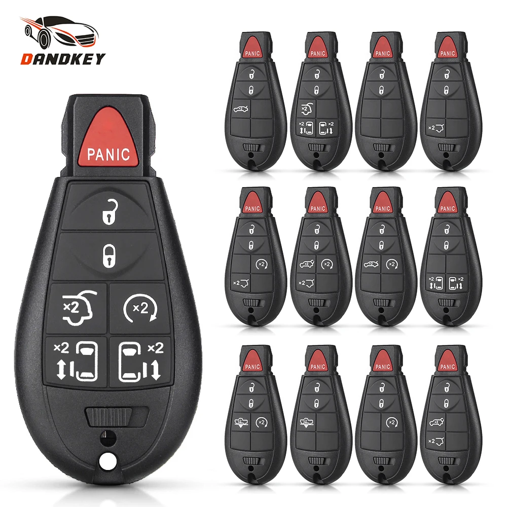 

Dandkey Remote Smart Car Key Shell for Chrysler Town & Country Jeep Grand Cherokee Dodge Magnum Durango 3/4/5/6/7 Button Case