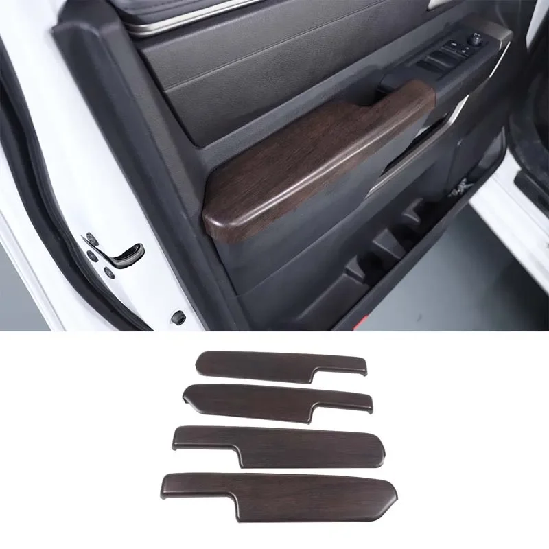 

For Toyota Tundra for Toyota Sequoia 2022 2023 ABS Oak Grain Car Door Armrest Cover Decorative Panel Interior Accessories