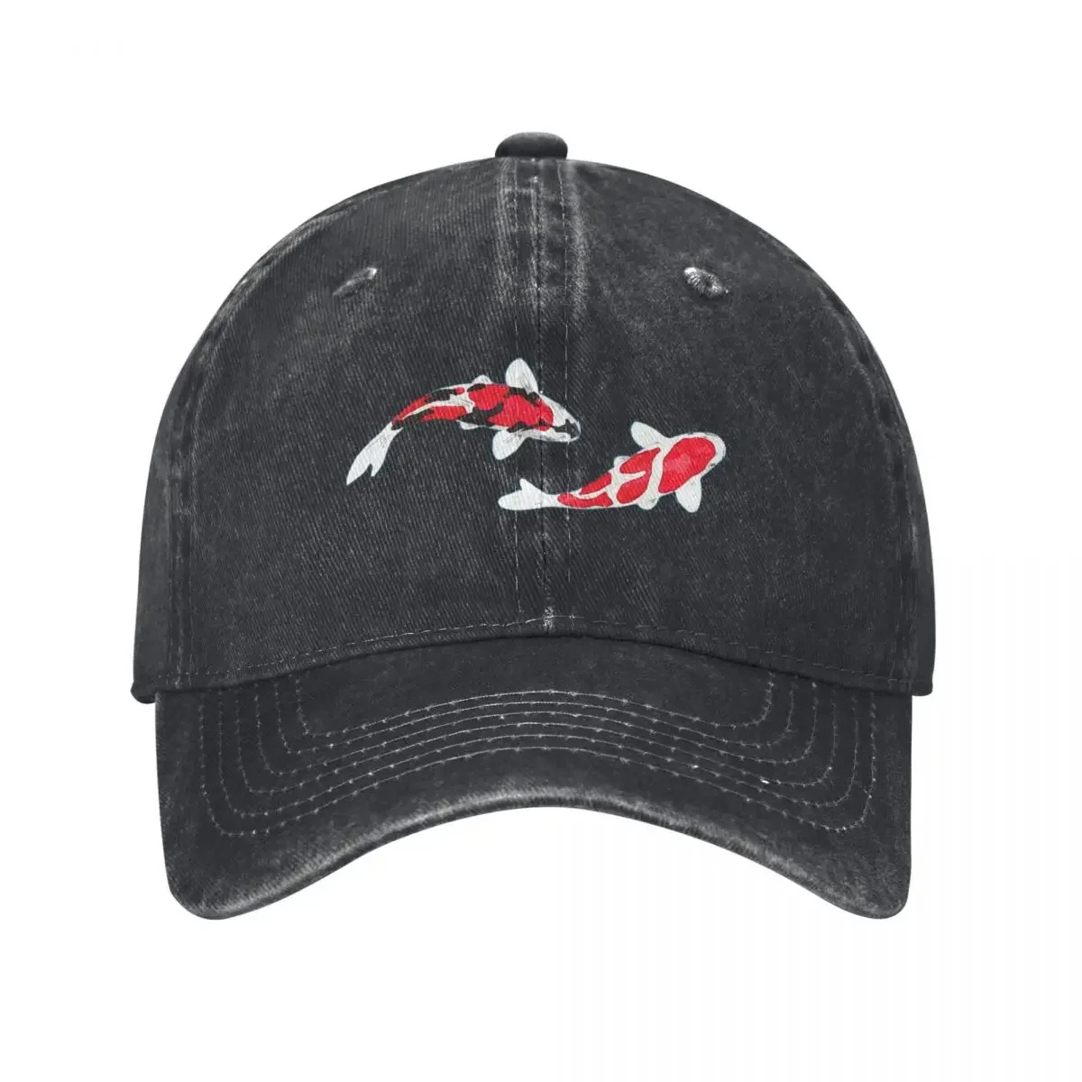 Koi Fish Kuhaku Showa Sanke Koi Fish Design Black Background Baseball Cap Golf Cap Kids Hat Hip Hop Beach Bag Men's Hats Women's