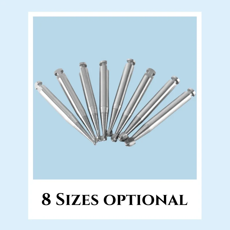 5Pcs/Box Dental Carbide Burs, Tungsten Steel RA Round Bur, Latch Type Shank Contra Angle, for Low Speed Handpiece