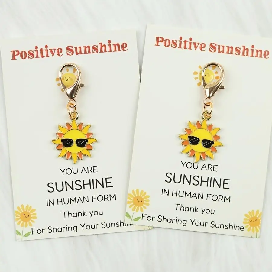 1/5/10/20/50/100pcs /s/s Cartoon Sun Keychain, with Positive Sun Greeting Card, Bag Charm, Decorative Bag Pendant, Perfect as a