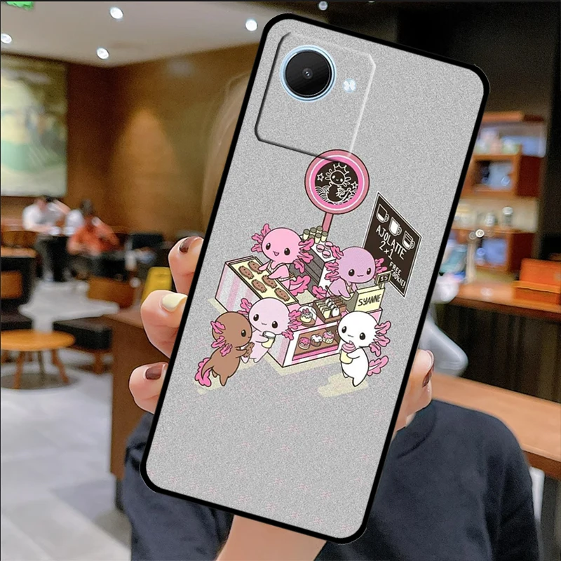 Cute Animal Axolotl Case For Realme GT Neo 5 3 2 3T 2T 8 9 10 11 Pro Plus C21Y C11 C15 C25 C30 C31 C33 C35 C55