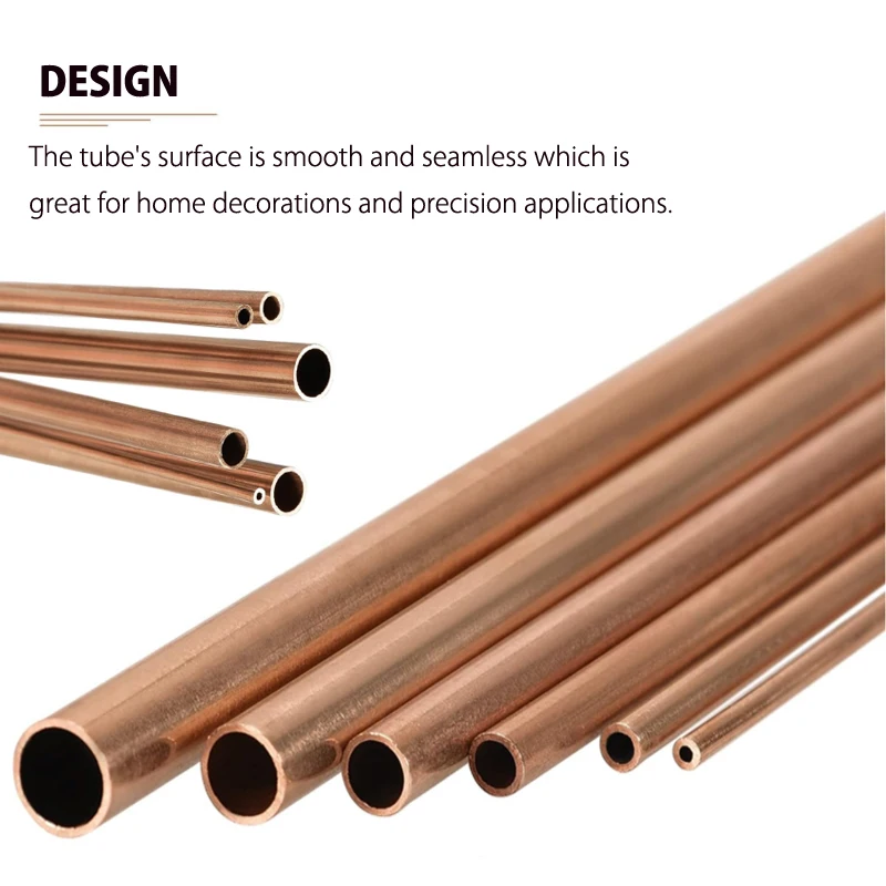 New 1-3pcs Red copper Tubes OD 2~18mm ID 1~16mm Length 200mm~500mm Copper Round Metal Pipe Tubing