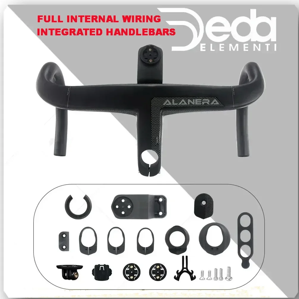 DEDA ALANERA full carbon internal routing road integrated handlebar 28.6mm,with bicycle computer bracket Size 380-440mm