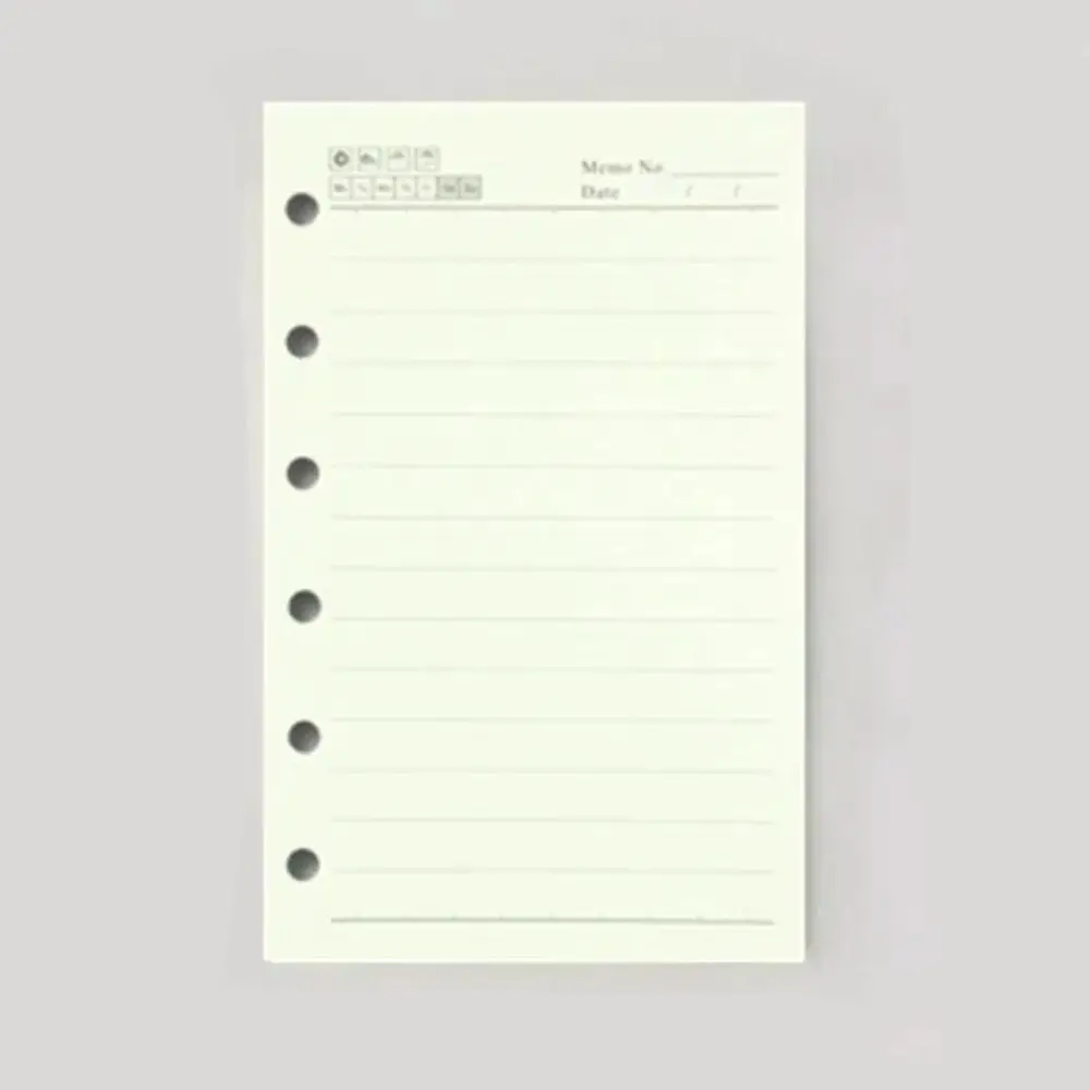 80Sheets A5 A6 A7 Loose Leaf Refill Paper 6 Hole Blank Connell Stationery Inner Refill Spiral Binder Paper Indexing Cards