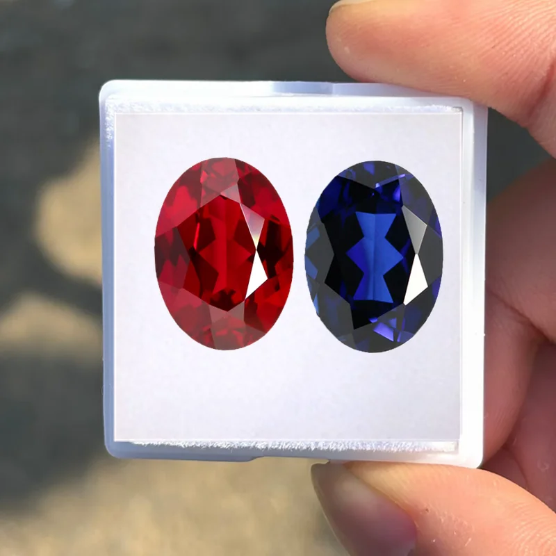 Top Quality Sapphire Ruby Oval Faceted Cut Loose Stone For Jewelry Making/Setting/Collection/Gift Mohs Hardness Gem