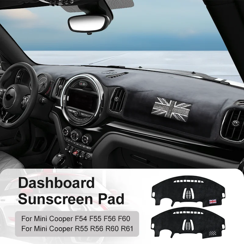 

Коврик на приборную панель автомобиля для Mini Cooper F56 F60 R56 R60 F54 F55 R55 R61 Countryman Clubman Автомобильный коврик против солнца Нескользящие аксессуары