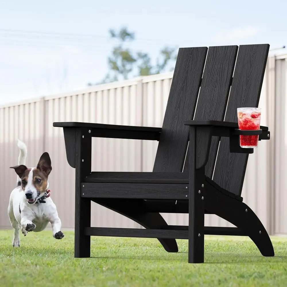 

Кресло Adirondack с подстаканником, пластиковые садовые стулья из HDPE для любой погоды, кресло для костровой чаши, уличные стулья для газона или террасы, для патио