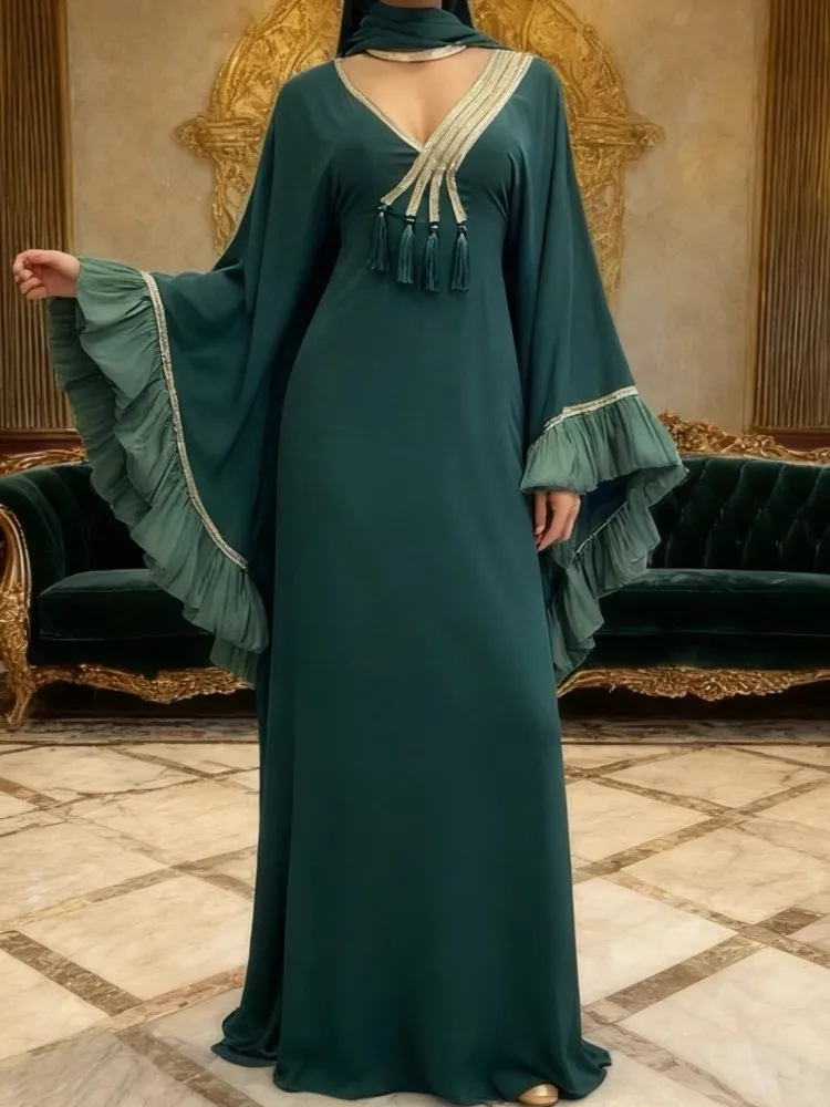 

African Dresses For Women Elegant Wedding Muslim Fashion Abayas Dashiki Robe Kaftan Long Maxi Dress Turkish Africa 2025 New