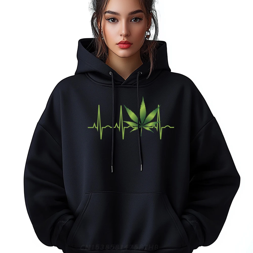 

Weed For Men Women Marijuana Leaf Heartbeat Men Clothes New Hoodies Men's Clothing Sweater Crazy