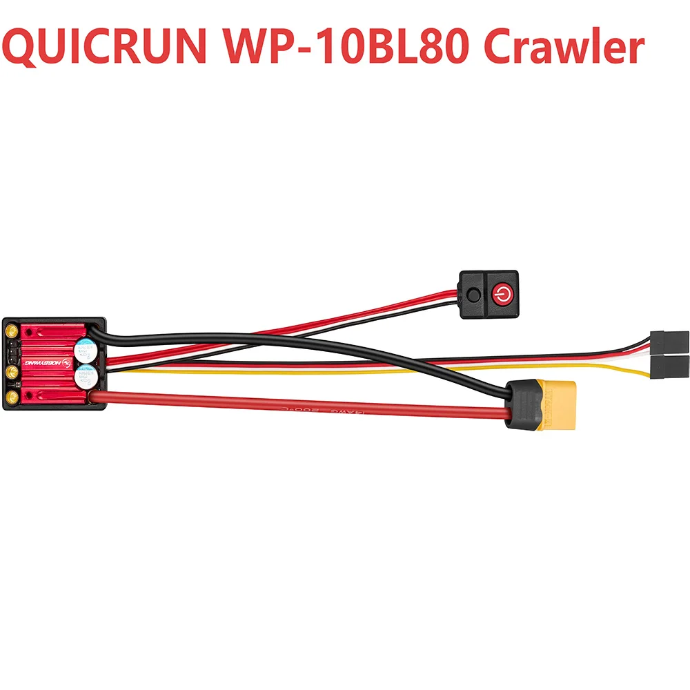 FATJAY Hobbywing QuicRun WP-10BL80 Crawler 1/10 Climbing Car ESC IP67 FiT LC3530 Supports Brushed and Brushless dual-drive Model