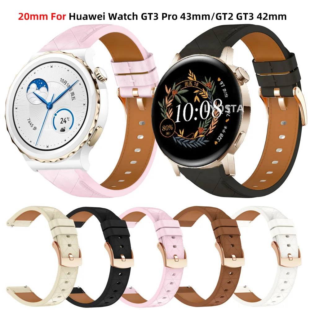 화웨이 워치 GT 3 Pro 43mm 스포츠 교체용 밴드, 화웨이 워치 GT3 GT2 42mm GT5 41mm 호흡성 손목 밴드용 18 20mm 스트랩
