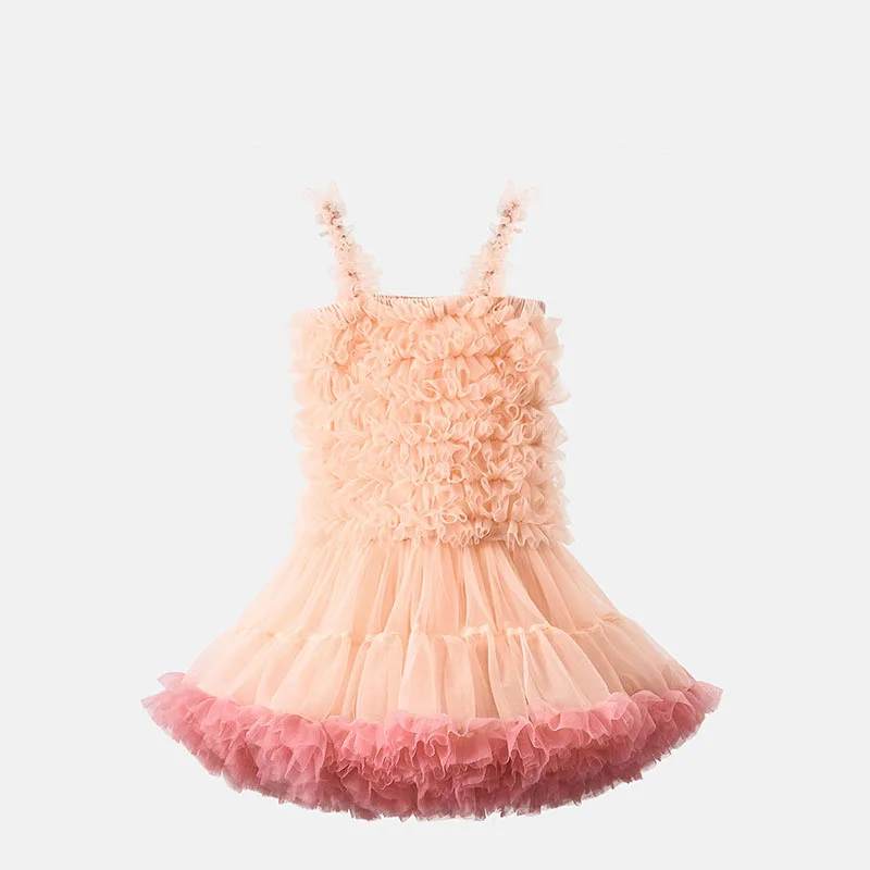 Sweet Baby Girl Clothes Quality Fabric Solid Colour Halter Fluffy Mesh Cake Frock Cute Baby Dress Birthday Princess TuTu Dress