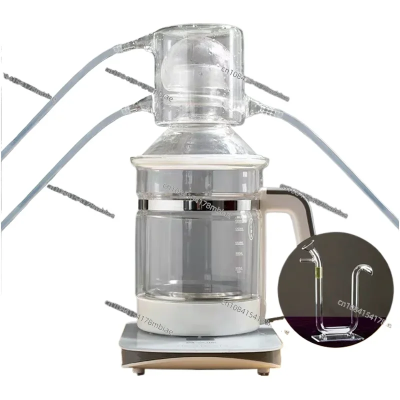 

2.5L Glass Chinese medicine distiller household pure dew machine mini essential oil refining equipment electric heating brewer N