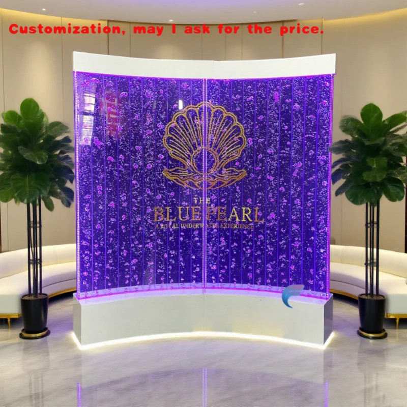 

на заказ. Индивидуальная акриловая светодиодная изогнутая пузырьковая стена для отеля и бара. Акриловая пузырчатая стена и перегородка для отеля.